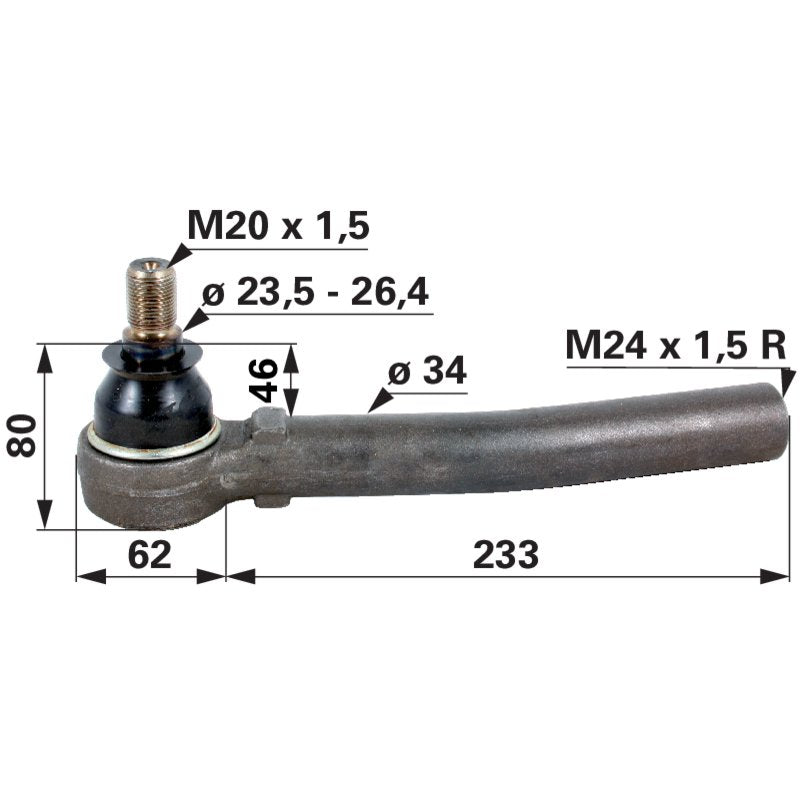 Kugelgelenk M24 x 1,5 IG anstelle von Steyr 48042325