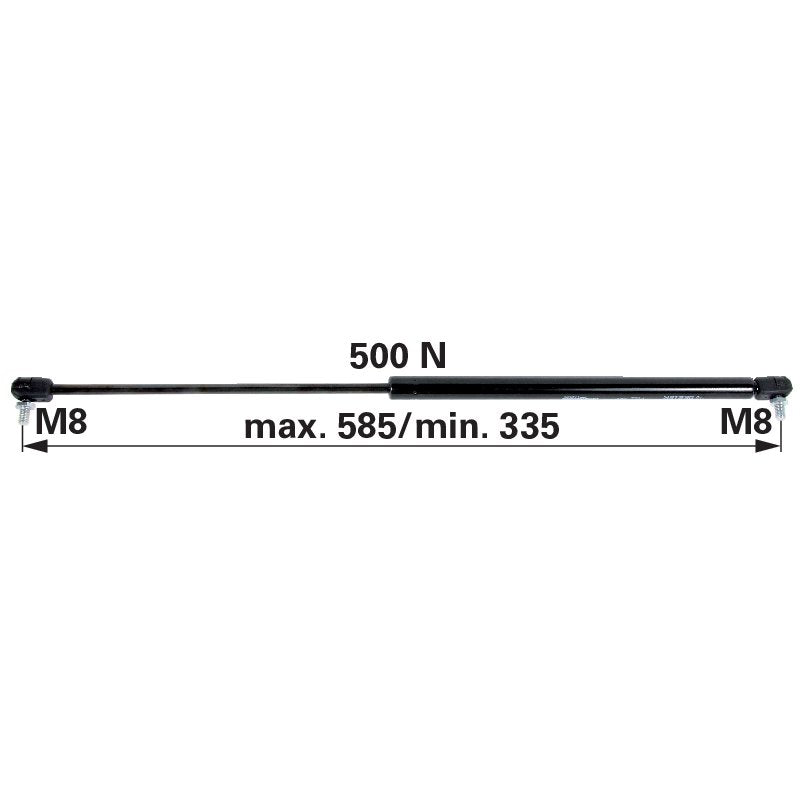Gasdruckfeder für Motorhaube, 500 N, Länge 585 mm anstelle von Steyr 1-99-976-068