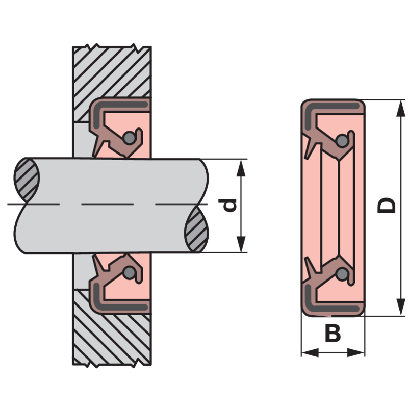 Wellendichtring Dm 55 x 70 x 8 mm, ASL mit Staublippe 190003070036