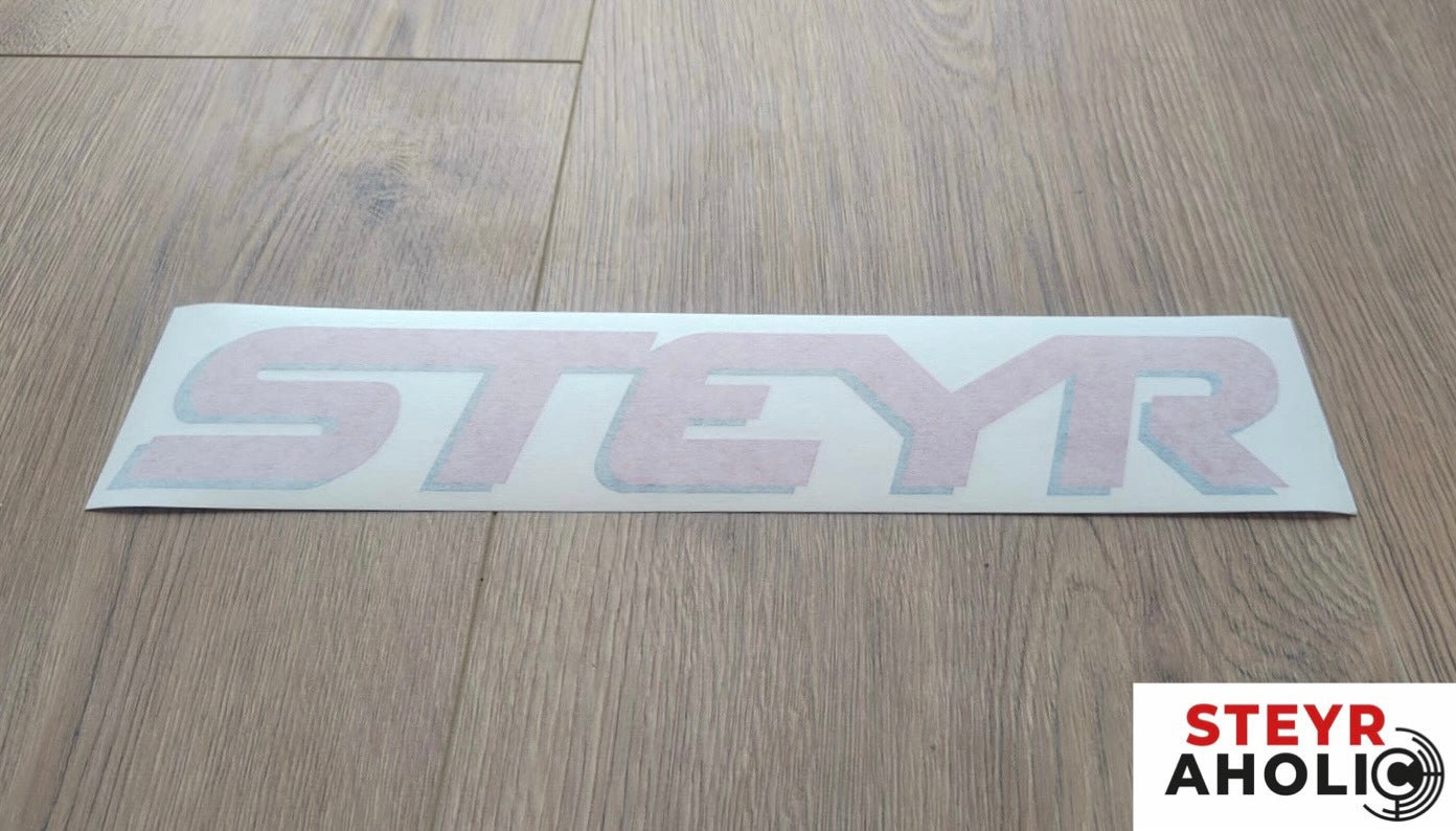 Aufkleber "Steyr" für Motorhaube (MT, Kompakt, Profi, CVT) alte Ausführung