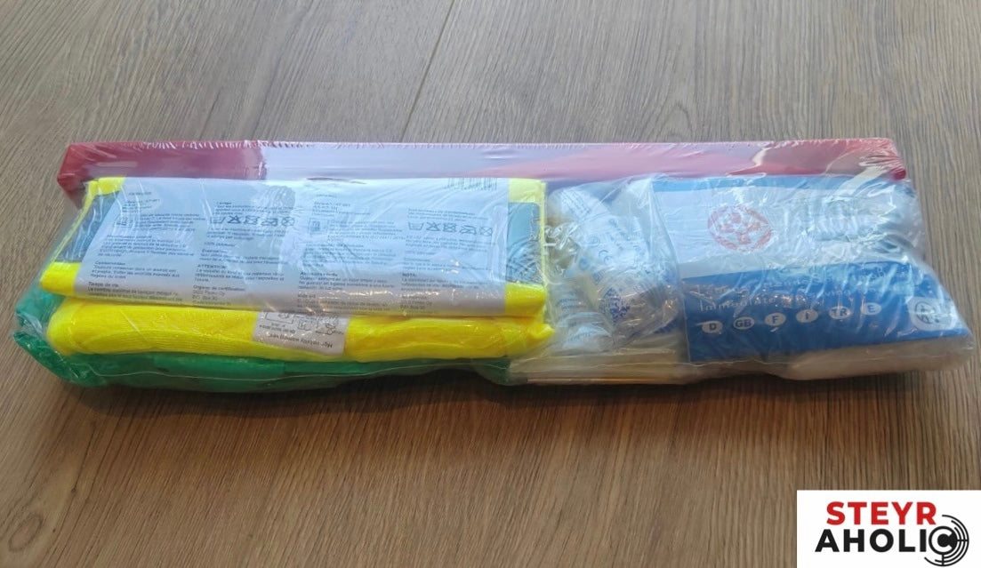 Erste Hilfe Set, Warndreieck und Warnweste - Kombitasche