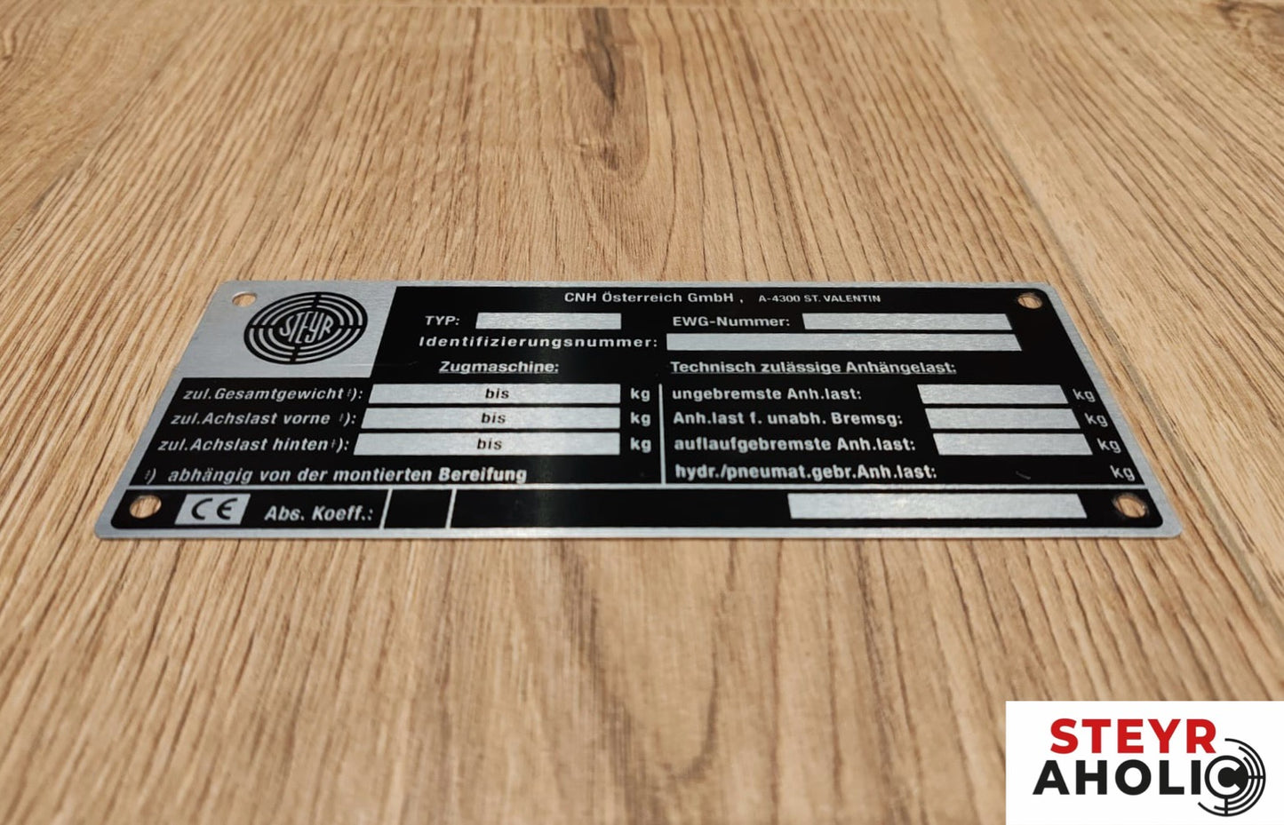 Typenschild passend zur 80er-Serie