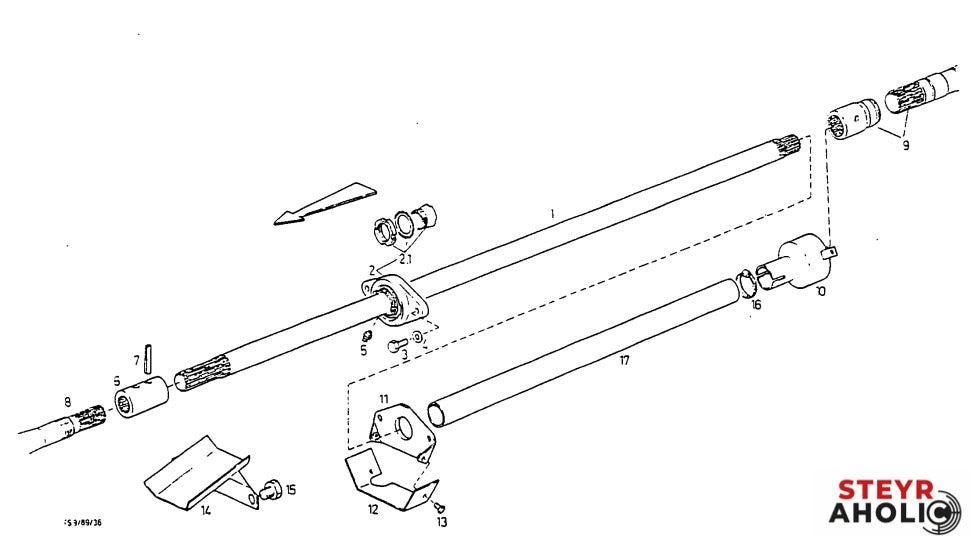 Antriebswelle Allrad, Länge 1675 mm anstelle von Steyr 135700310013
