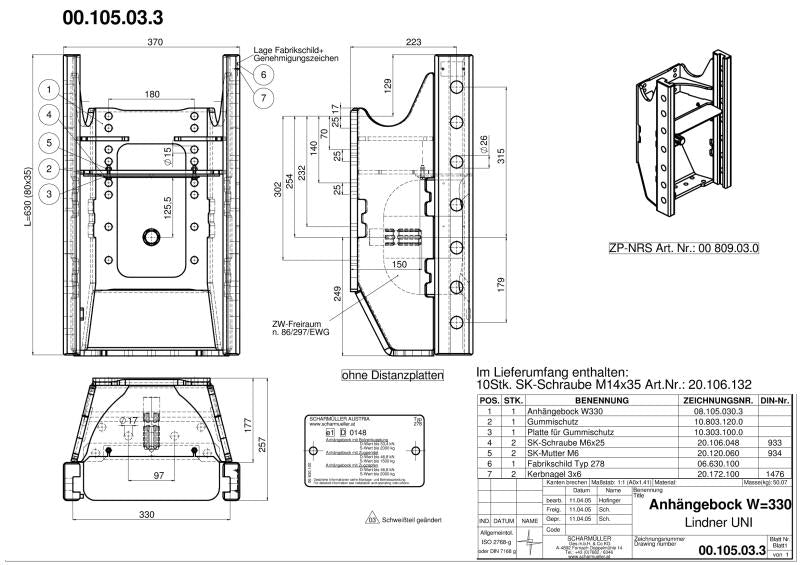 Scharmüller Anhängebock mit automatischer Anhängekupplung