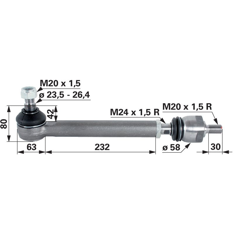 CARRARO Axialgelenk mit Kugelgelenk M20 anstelle von Steyr 48084985