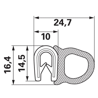Gummiklemmprofil Klemmbereich 1 - 4 mm Standard