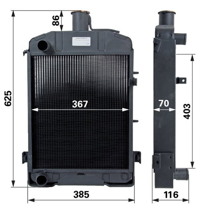 Kühler Kurzhals passend zu Steyr T80/T84  1 84 530002