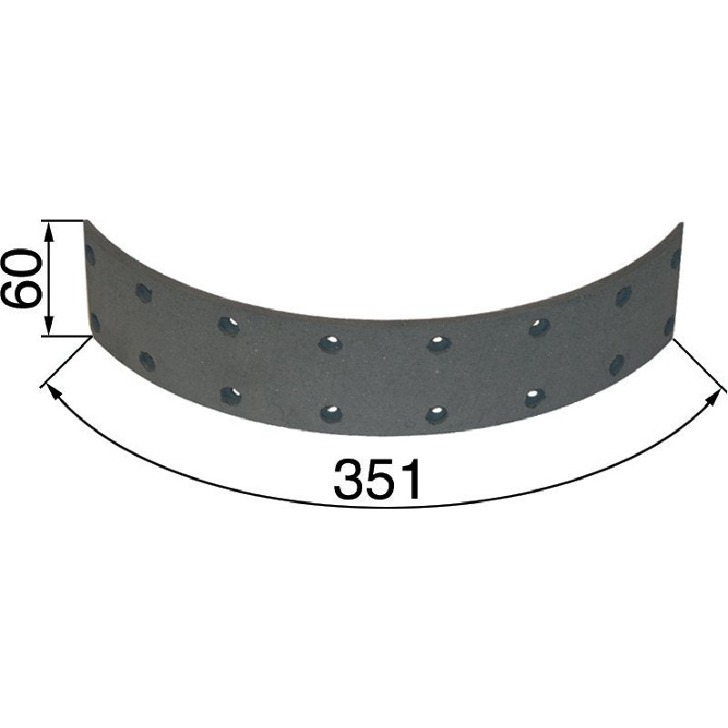 Bremsbelag hinten, 351 x 60 x 6 mm passend zu Steyr T80-86