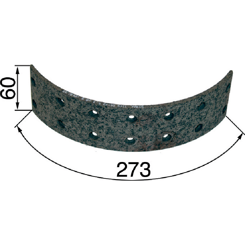 Bremsbelag hinten, 273 x 60 x 5 mm passend zu Steyr 980-1108