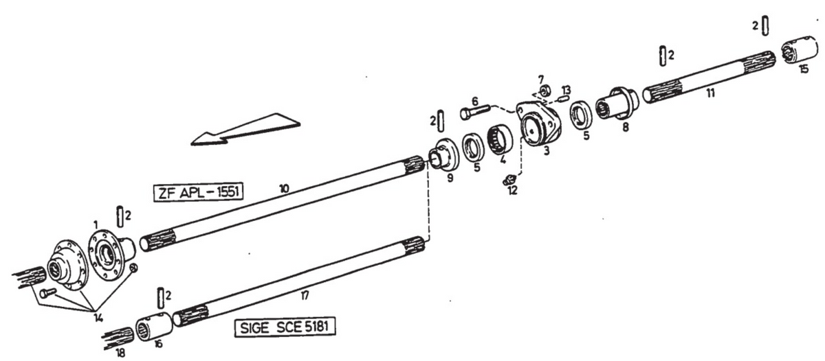 Flansch Vorderachse ZF-APL 1551 137700310012