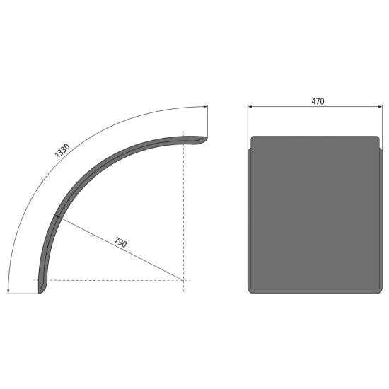 DUNLOFLEX Kunststoffkotflügel Breite 470 mm