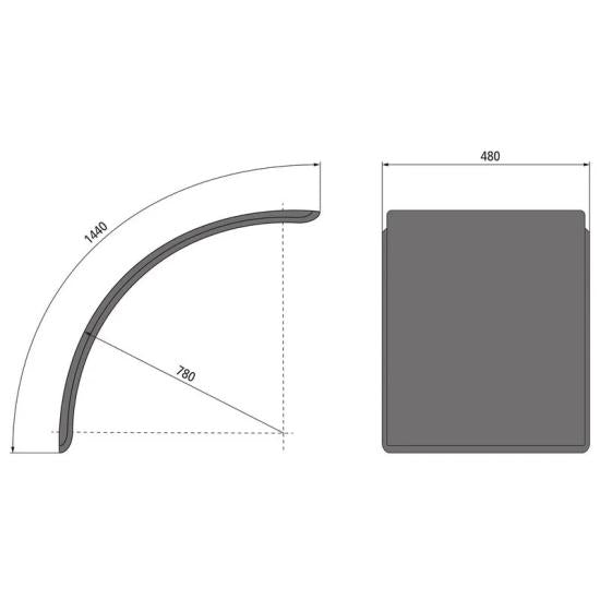 DUNLOFLEX Kunststoffkotflügel Breite 480 mm