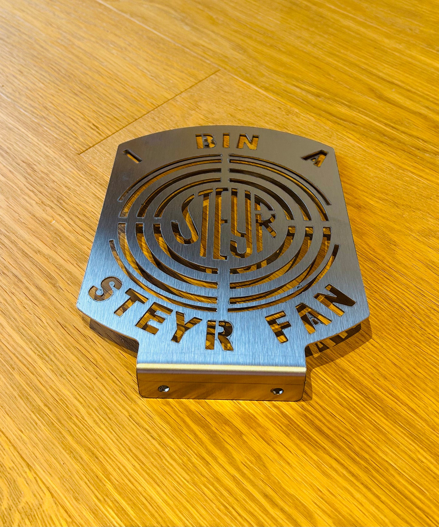 Schild "I bin a Steyr Fan"