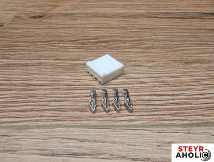 Stecker 4-polig + Crimpkontakte 135700770231 + 135700770225