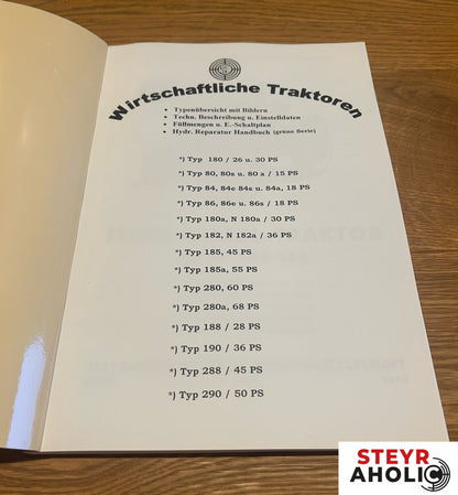 Steyr Wirtschaftliche Traktoren Typenübersicht