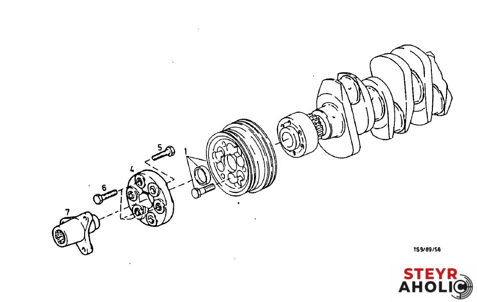 Mitnehmer Frontzapfwelle Steyr Serie 80 133700290109