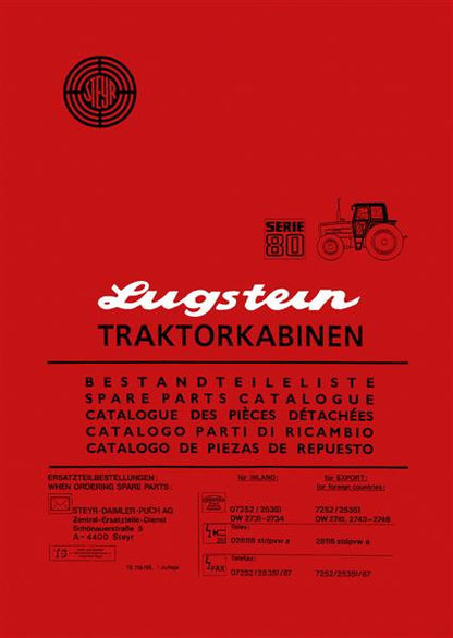 Steyr 80er-Serie Lugstein Kabine Teileverzeichnis