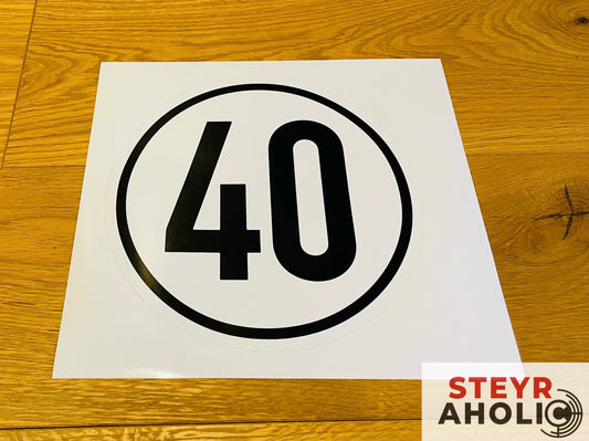 Aufkleber "40 KM"