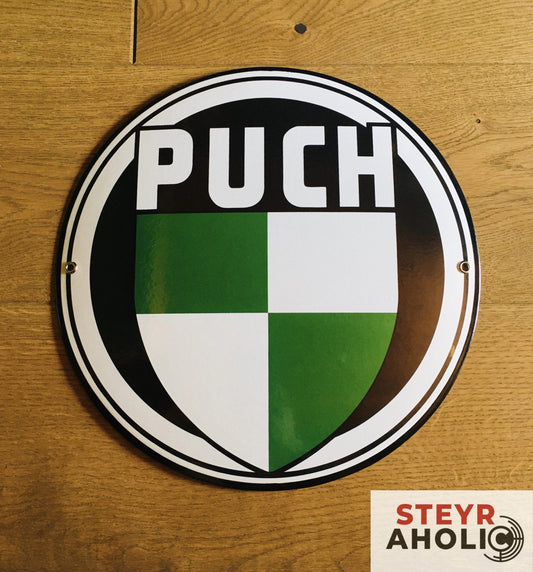 Puch Logo Emailschild Groß (30cm)