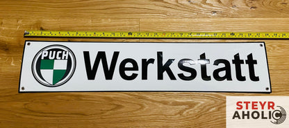 Puch Werkstatt Emailschild XL