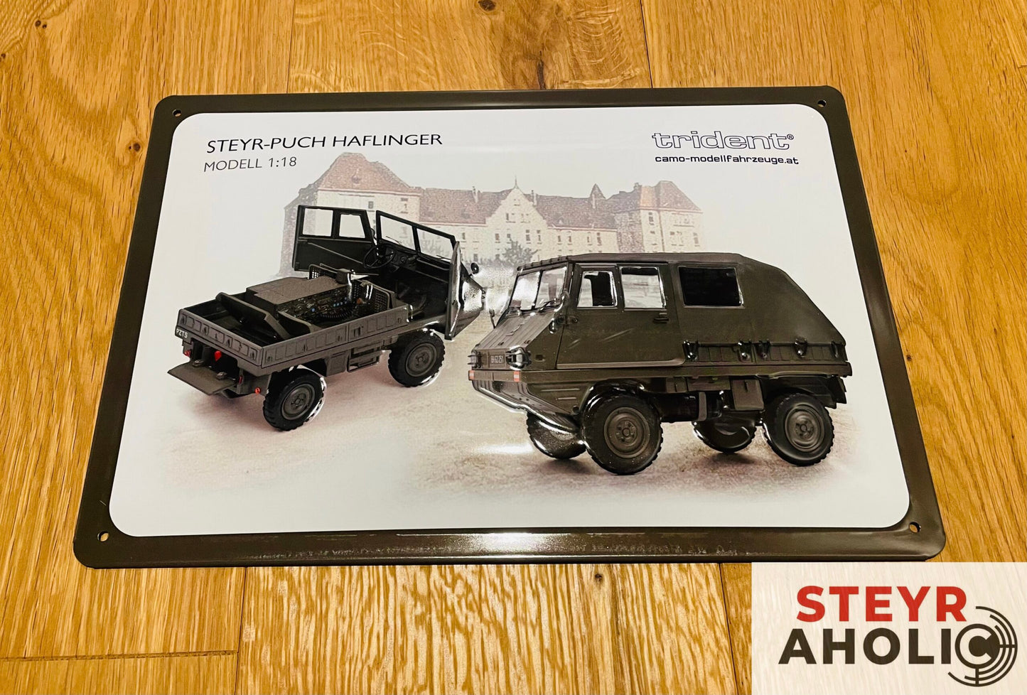 Blechschild Steyr-Puch Haflinger "Militärfunkwagen"